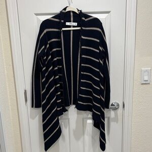 Zara Open Front Striped Cardigan